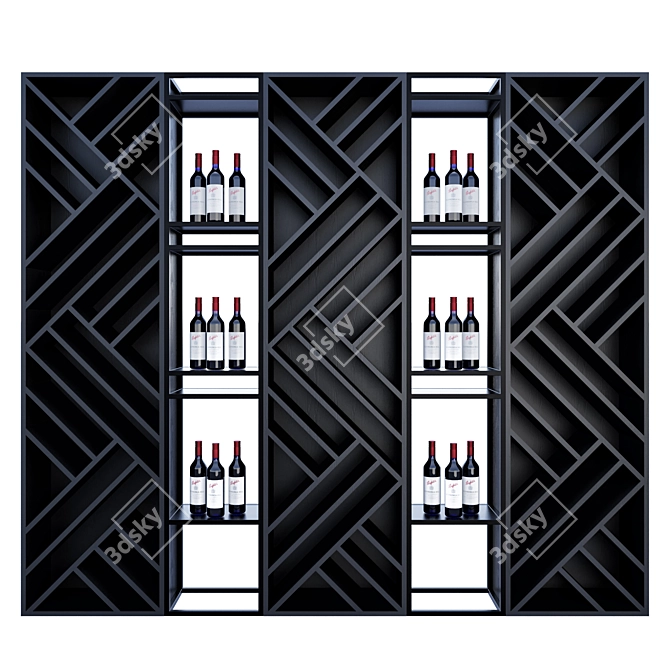 Restaurant Wine Shelf 3D Models 3D model image 1