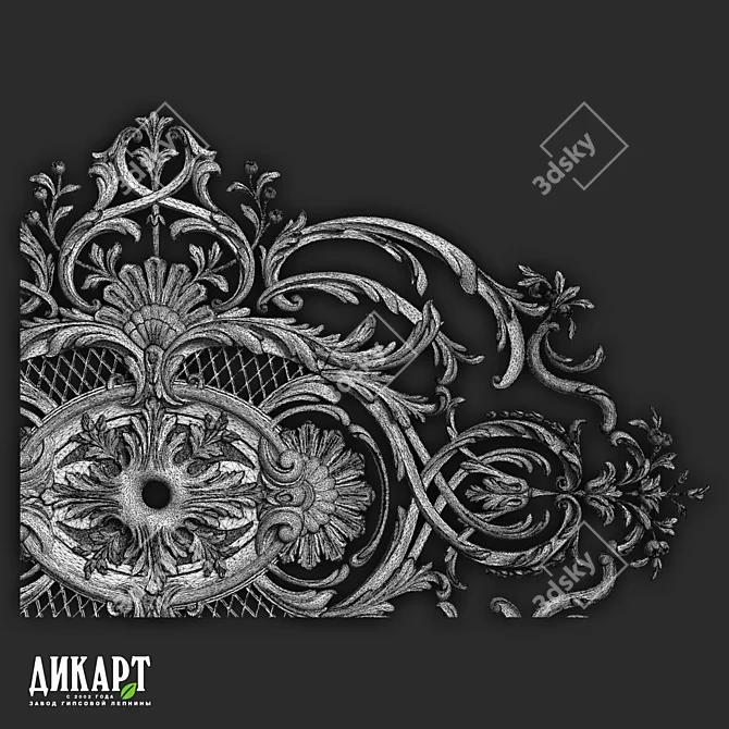 Customizable Gypsum Decor 3DS Model 3D model image 2