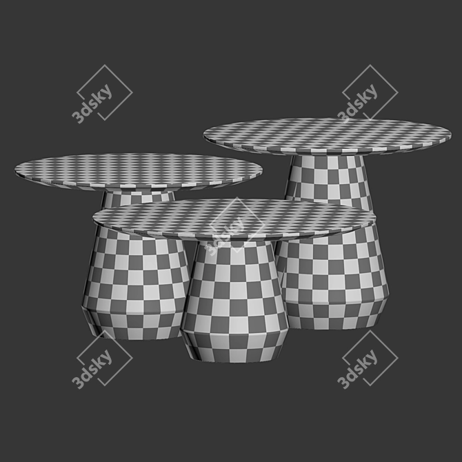 Collector Charlotte Triple Coffee Tables 3D model image 1