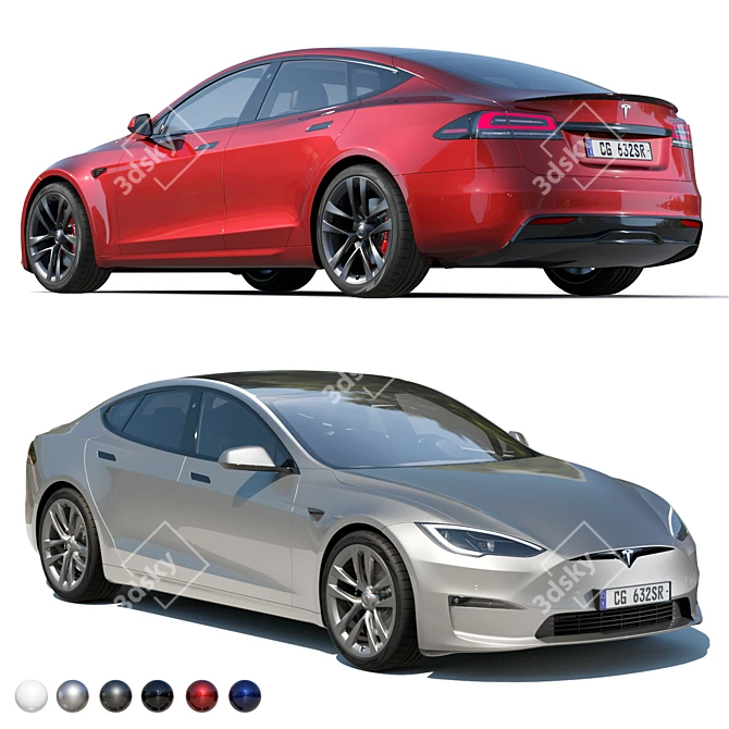 Tesla Model S Plaid 2023 Kit 3D model image 1