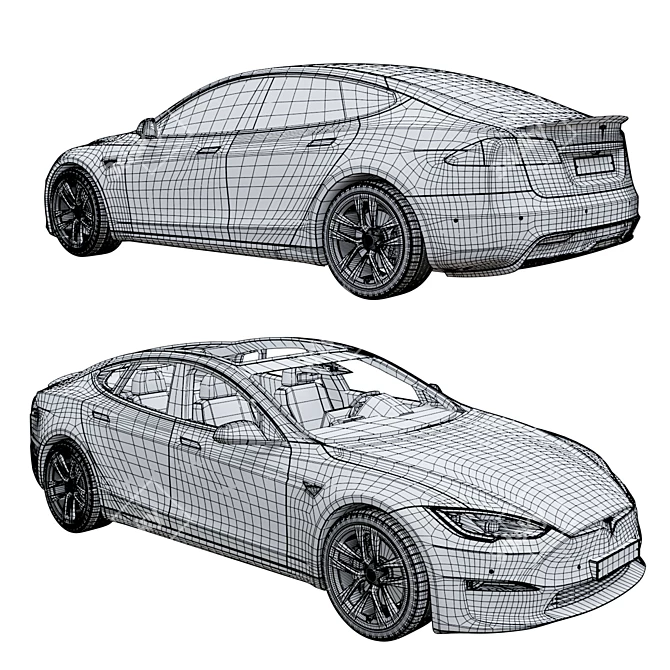 Tesla Model S Plaid 2023 Kit 3D model image 7