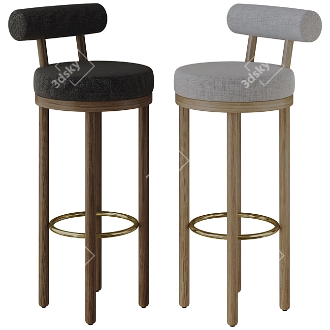 Collector's Moca Bar Chair 3D 3D model image 1