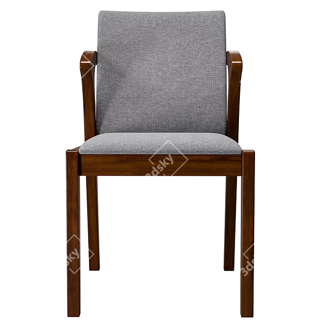 Modern Gray Armrest Chair 3D model image 2