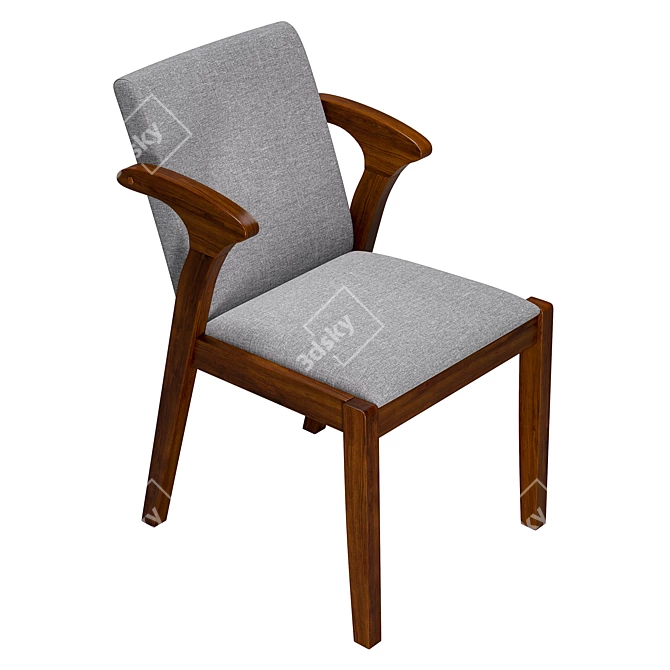 Modern Gray Armrest Chair 3D model image 4