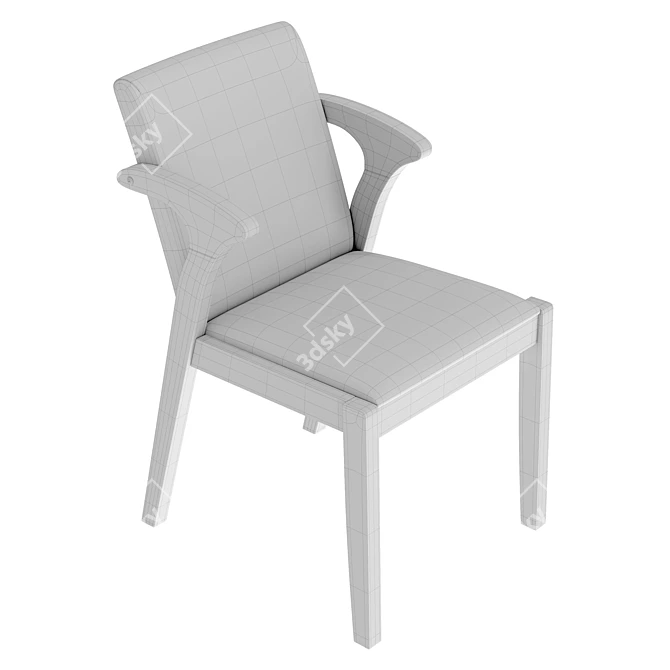 Modern Gray Armrest Chair 3D model image 5