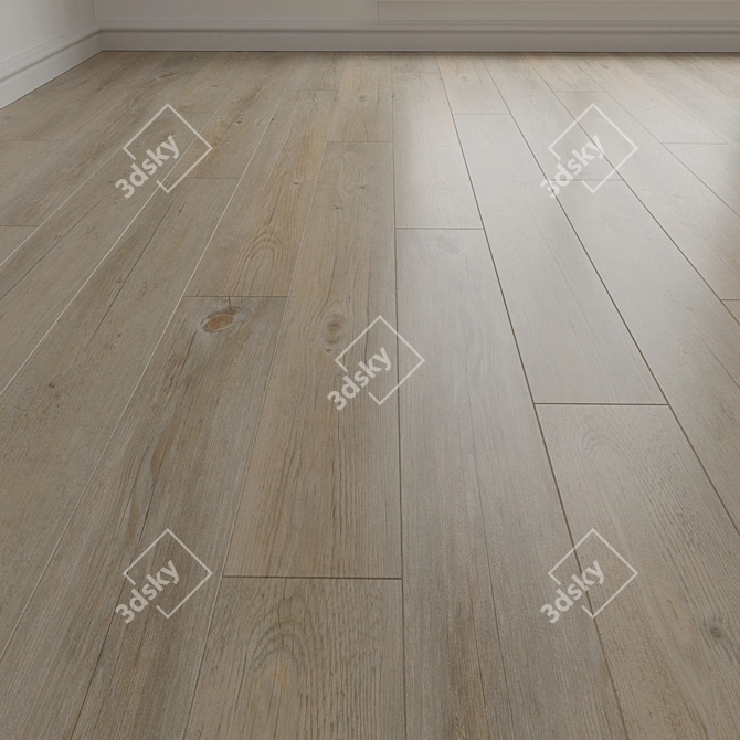 Title: Wooden Parquet Floor Textured Panel 3D model image 1