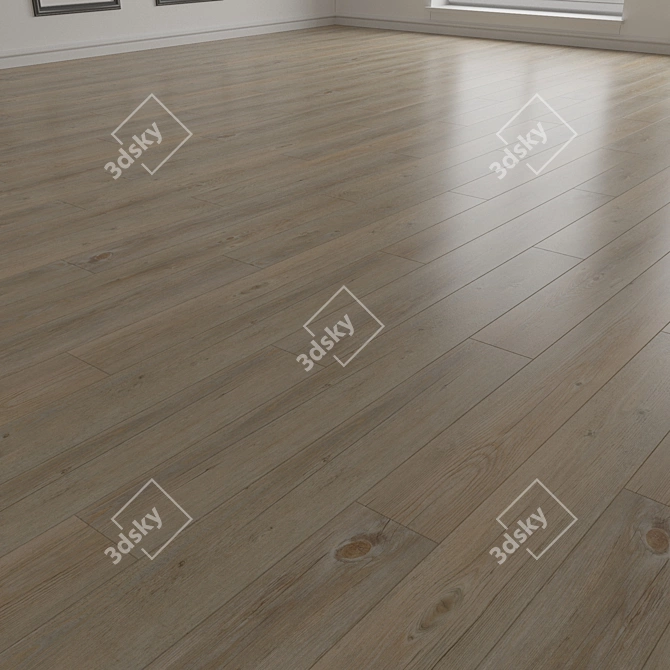 Title: Wooden Parquet Floor Textured Panel 3D model image 2