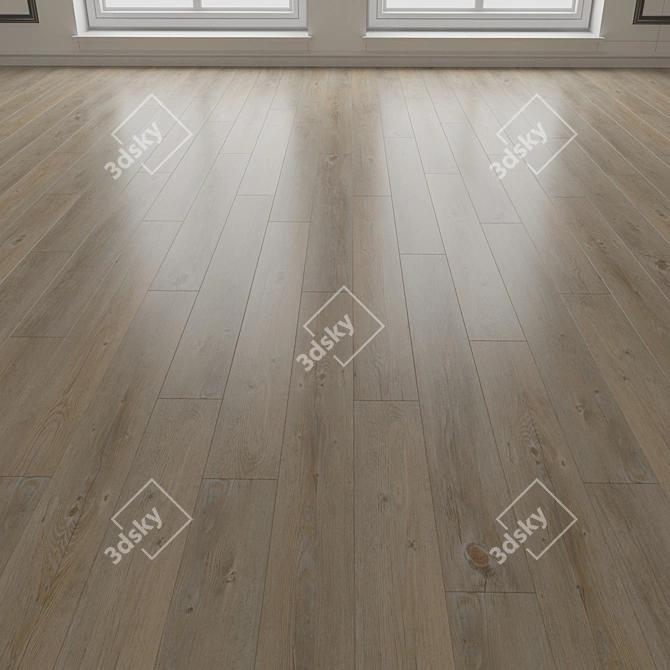 Title: Wooden Parquet Floor Textured Panel 3D model image 3