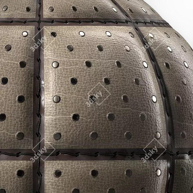 Stitched Leather Panel Texture Seamless 3D model image 3