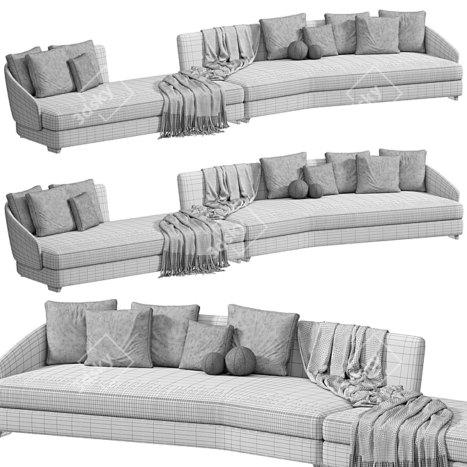 Modern Designer Lawson Sofa | 3D Modeling 3D model image 5