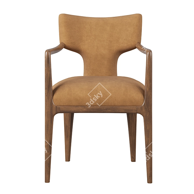 Modern Polygonal Ligné Dining Armchair 3D model image 3