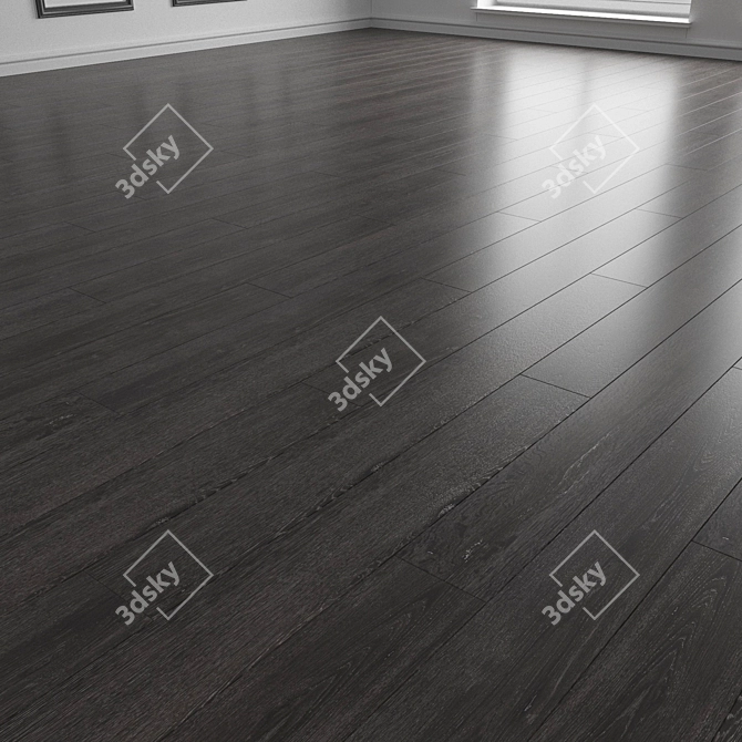 Dark Wood Parquet Flooring 3D model image 2