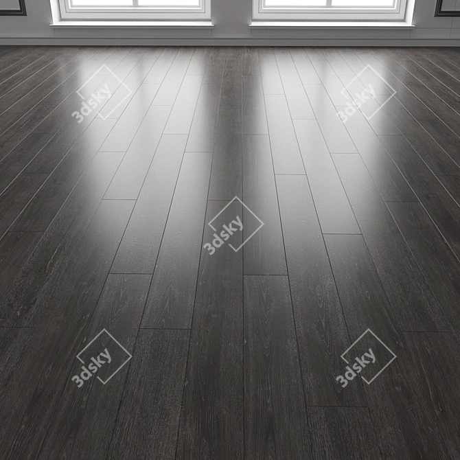 Dark Wood Parquet Flooring 3D model image 3