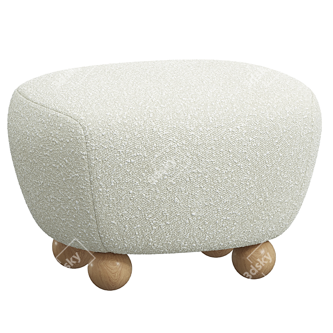 Animal-Inspired Cozy Ottoman 3D model image 1