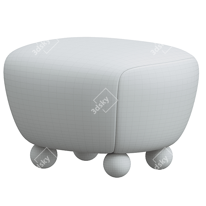 Animal-Inspired Cozy Ottoman 3D model image 3