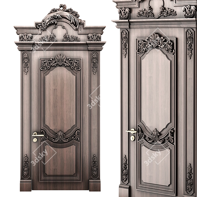 Baroque Style Classic Door 3D model image 1