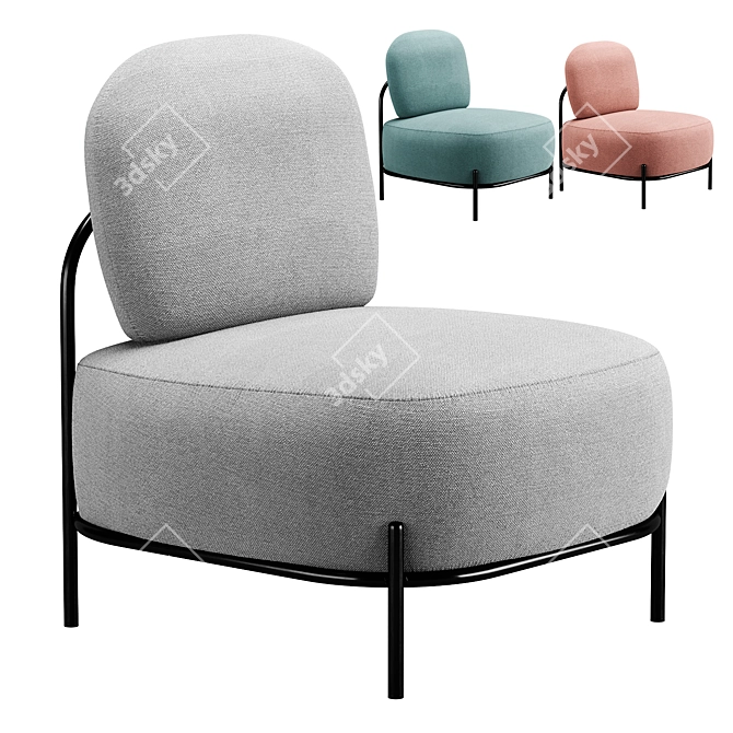 Modern Mellow Armchair Design 3D model image 1