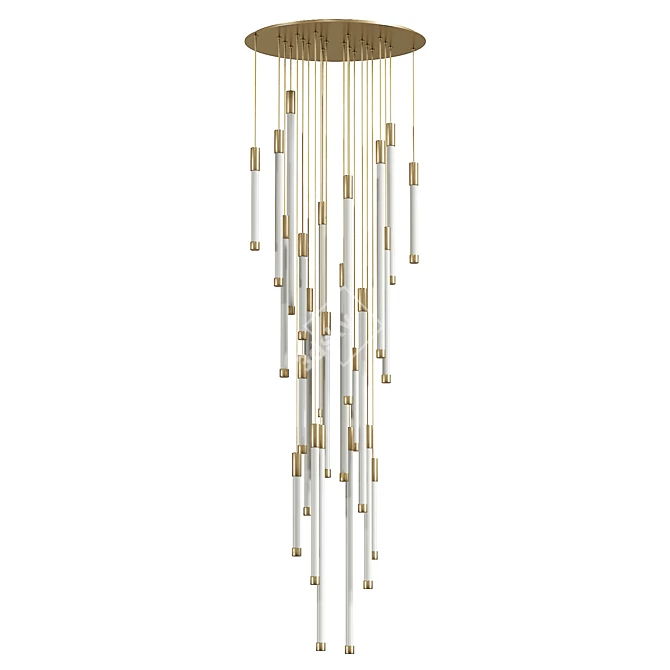 Flux Helixes Glass Pendant Lamp 3D model image 1