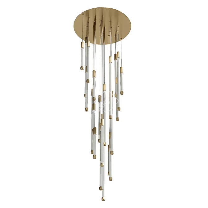 Flux Helixes Glass Pendant Lamp 3D model image 4