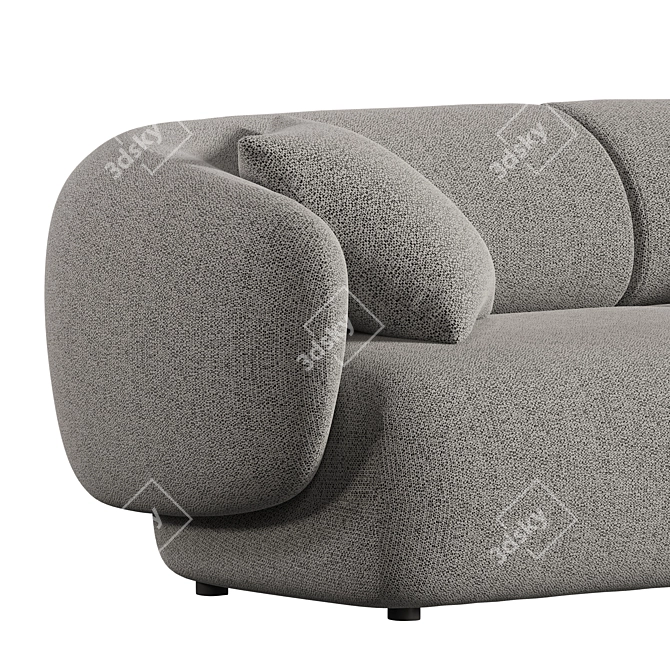 Luxurious Modular Auburn Performance Sofa 3D model image 5