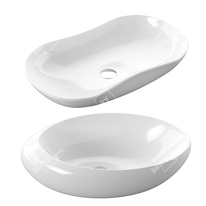 CeramaLux NC 9175 & NC 78456 Mounted Basins 3D model image 1