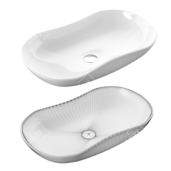 CeramaLux NC 9175 & NC 78456 Mounted Basins 3D model image 2