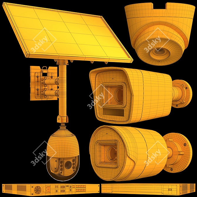 Solar-Powered Hikvision CCTV Camera 3D model image 6