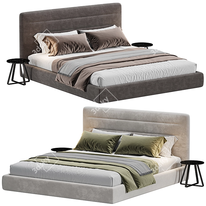 Stylish Wendy Bed Collection in 3D 3D model image 1