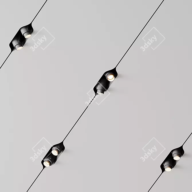 Sleek Ceiling Light Fixture 3D model image 1