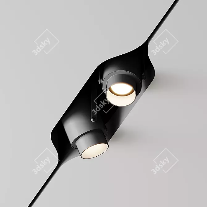 Sleek Ceiling Light Fixture 3D model image 2