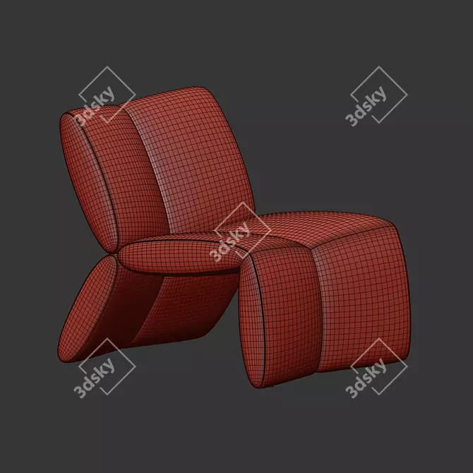 Modern YAYA Armchair 3D Model 3D model image 7