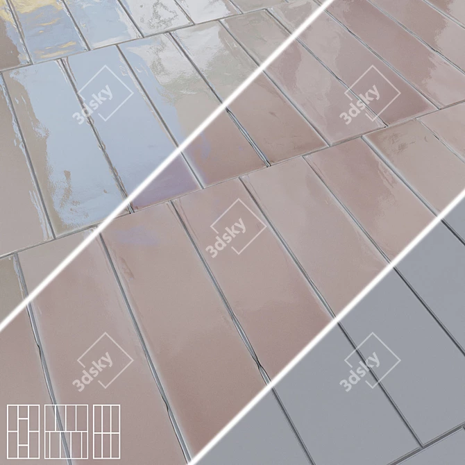 Ceramic Wall Tile Collection DNA ECLAT 3D model image 2