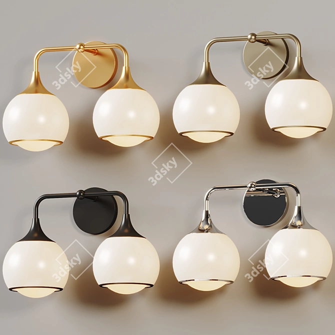  Kegan Opal Glass Vanity Light 3D model image 4