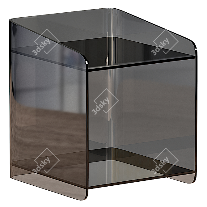 Translucent Cyan Acrylic Side Table 3D model image 1