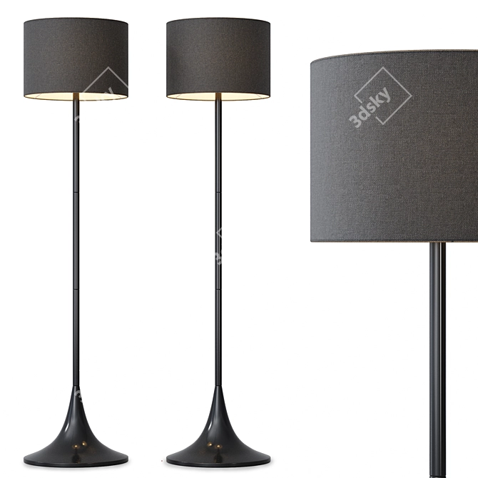 Modern Metal Floor Lamp Elegant 3D model image 1