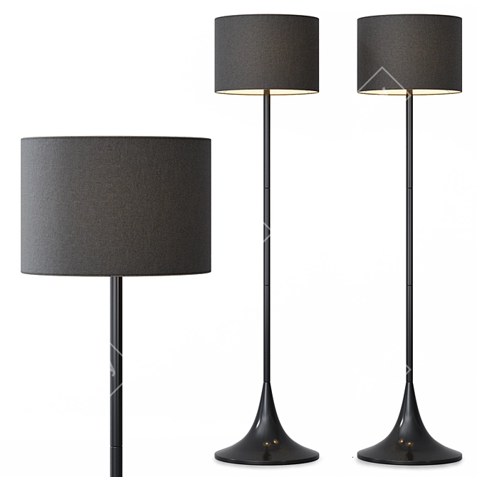 Modern Metal Floor Lamp Elegant 3D model image 2