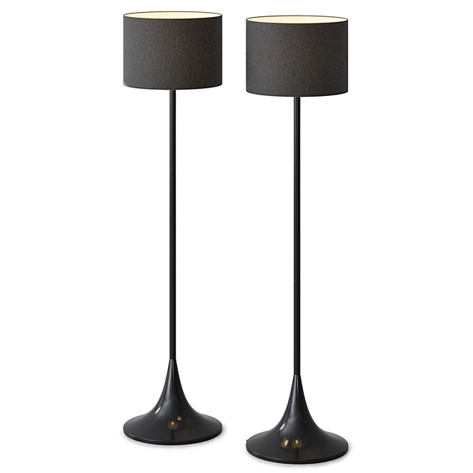 Modern Metal Floor Lamp Elegant 3D model image 3