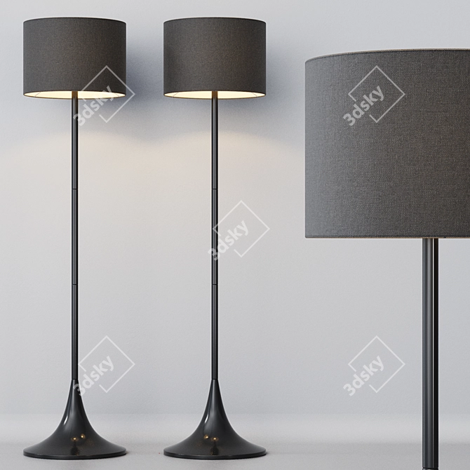 Modern Metal Floor Lamp Elegant 3D model image 4