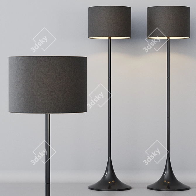 Modern Metal Floor Lamp Elegant 3D model image 5