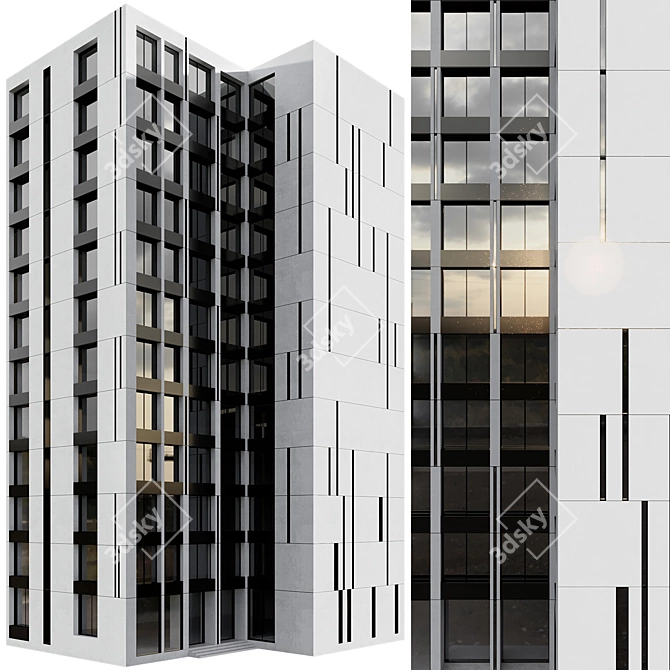 Modern Residential Building No.72 3D model image 1