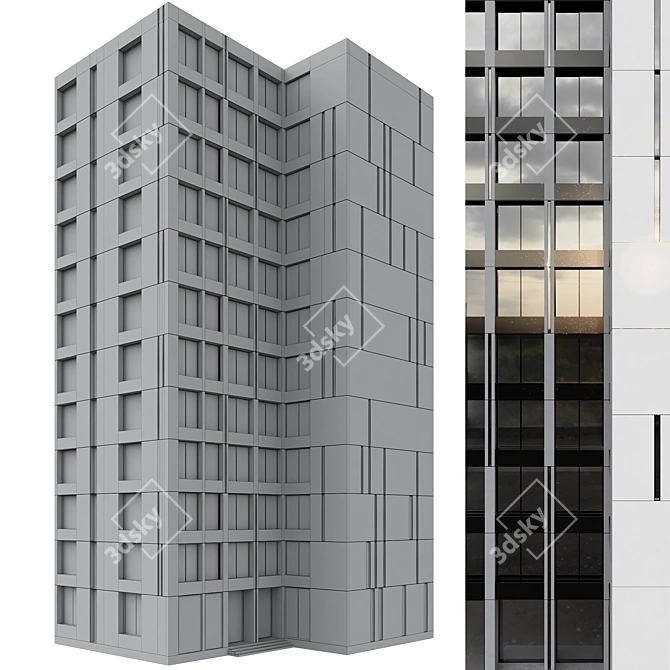 Modern Residential Building No.72 3D model image 4