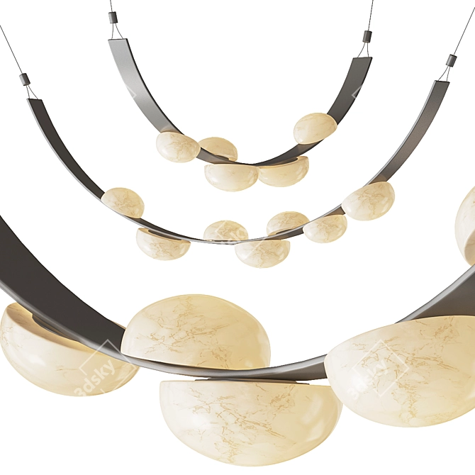 Elegant RIVER Pendant Light 3D model image 1