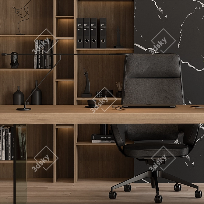 Executive Boss Desk 528 3D model image 3