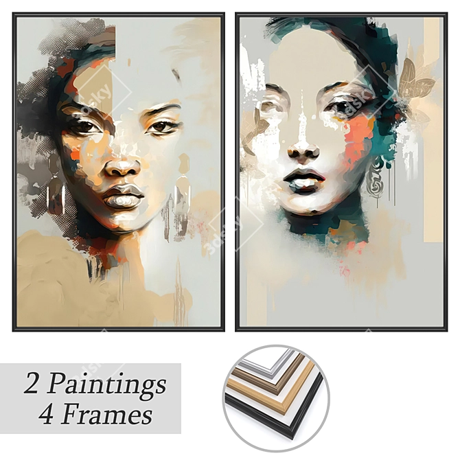 Artwork Set with Multiple Frame Options 3D model image 1