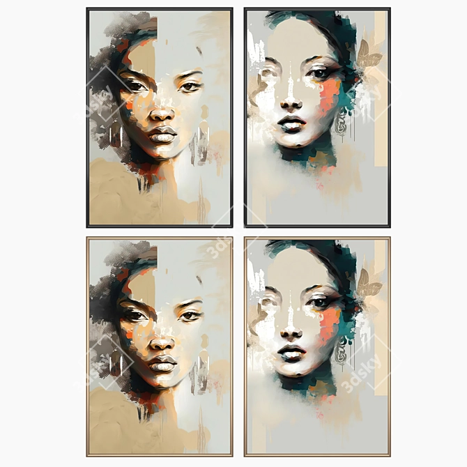 Artwork Set with Multiple Frame Options 3D model image 2