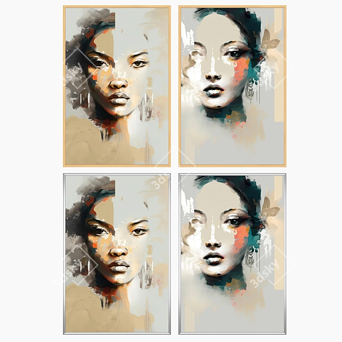 Artwork Set with Multiple Frame Options 3D model image 3