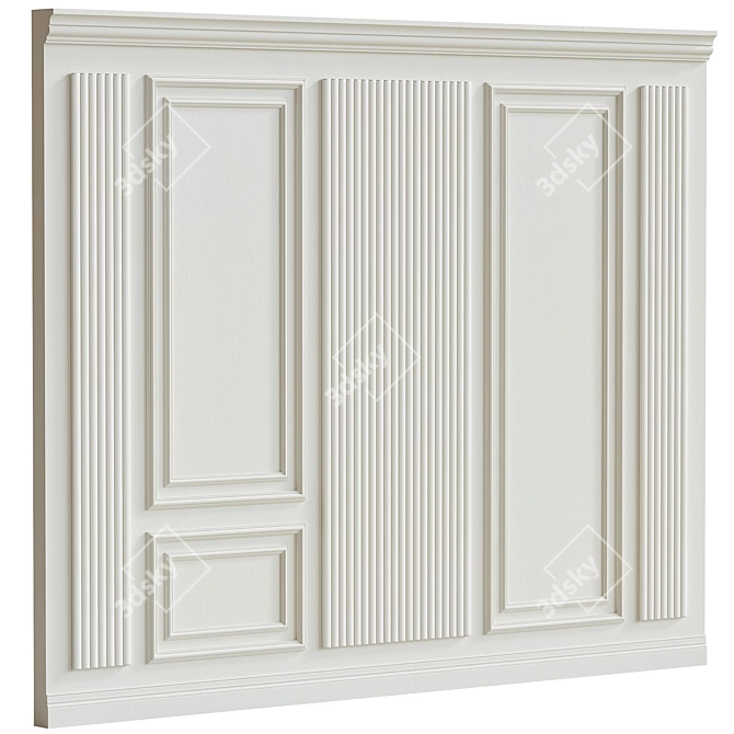 Decorative Stucco with Molding - Set of Two Panels 3D model image 1