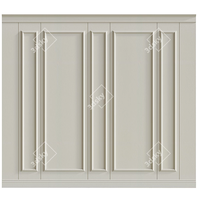 Decorative Plaster & Moulding Panel 3D model image 3