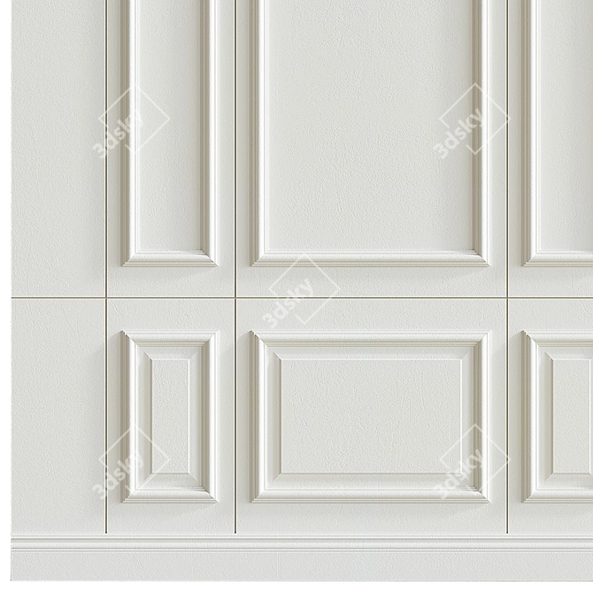 Decorative Plaster & Moulding Panel 3D model image 4