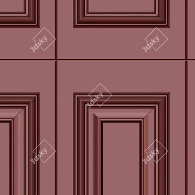 Decorative Plaster & Moulding Panel 3D model image 6